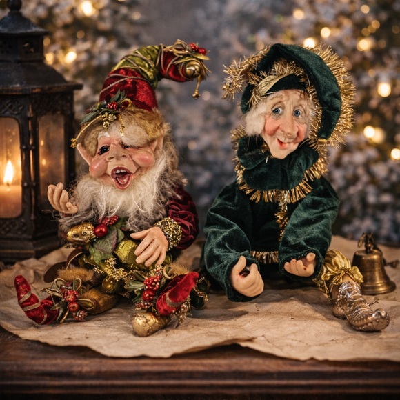 Mark Roberts Christmas Elves – Vintage Set of 2